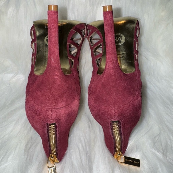 MICHAEL Michael Kors Red Heels with Geometric Cutouts - Picture 6 of 7